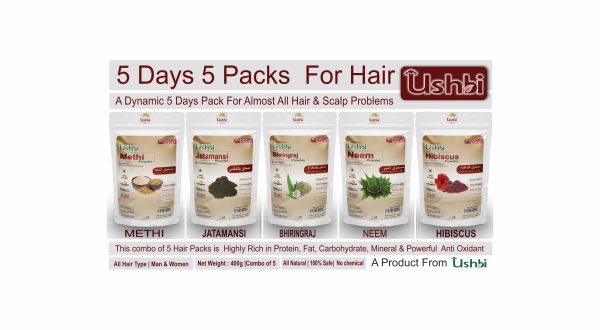 5 Days 5 Packs For Hair & Scalp| 100g each| Net 500g| 6-8 applications