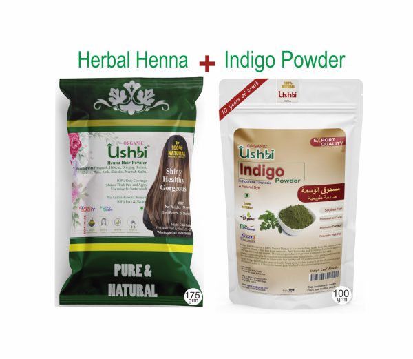 Combo of Herbal Henna (175g) & Indigo powder (100g)