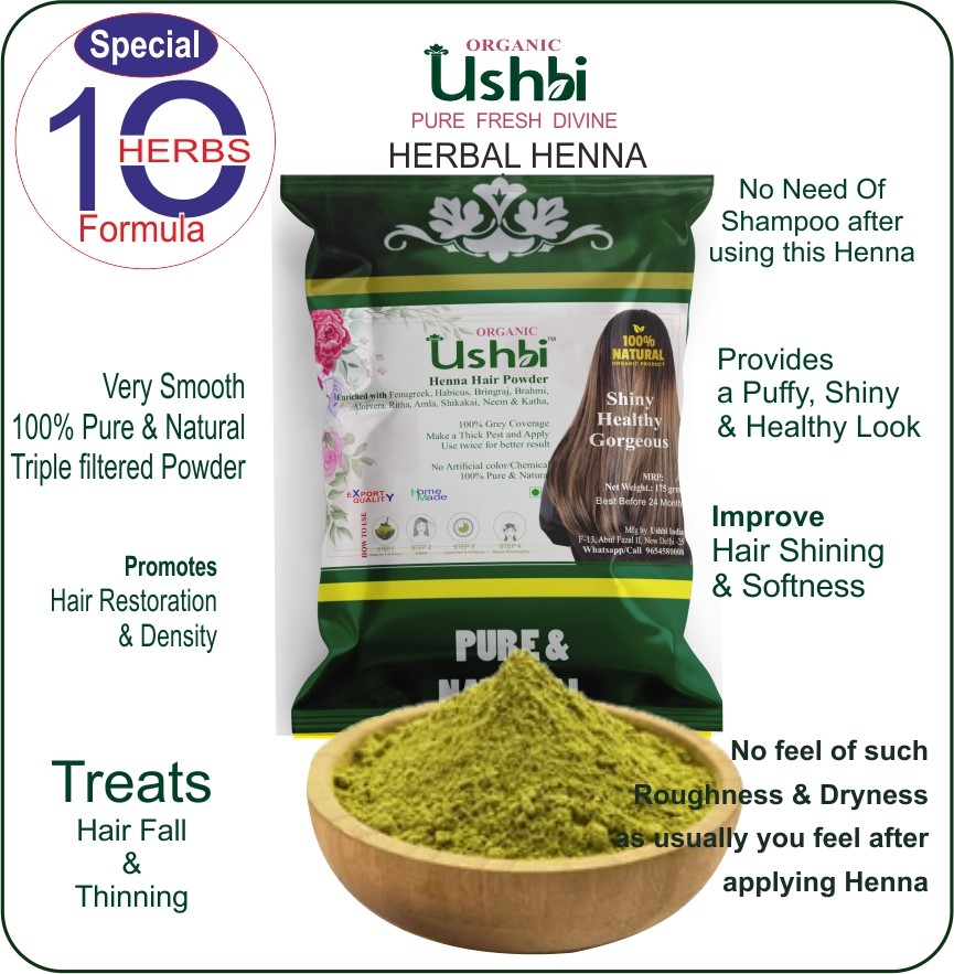 Ushbi Herbal Henna – 10-Herb Hair Care Formula